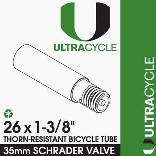 ULTRACYCLE Triple-Thick /Puncture Resistant Tube 26 x 1-3/8-Pit Crew Cycles