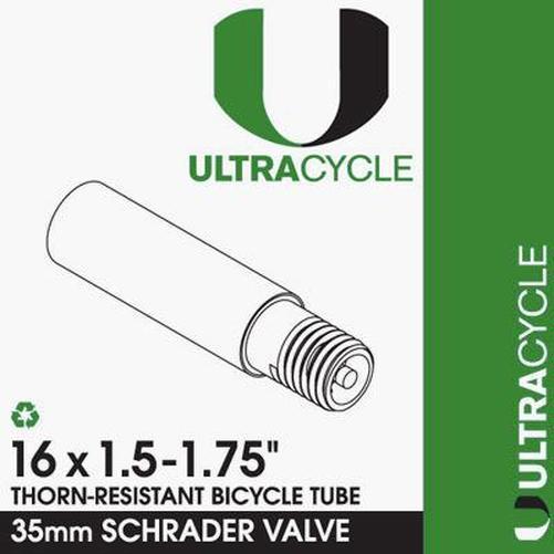 ULTRACYCLE Triple Thick Puncture Thorn Resistant Tube 16x1.5-1.75 Schrader 35mm-Pit Crew Cycles