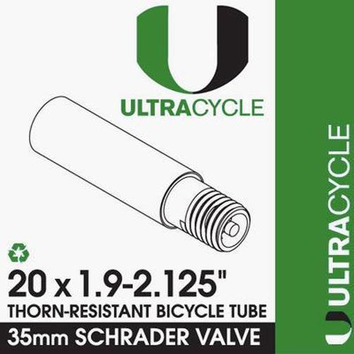 ULTRACYCLE Triple Thick Puncture Thorn Resistant Tube 20x1.9-2.125 Schrader 35-Pit Crew Cycles