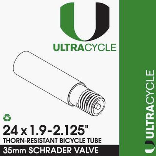 ULTRACYCLE Triple Thick Puncture Thorn Resistant Tube 24x1.9-2.125 Schrader 35-Pit Crew Cycles