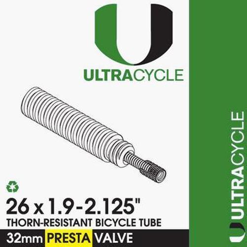 ULTRACYCLE Triple Thick Puncture Thorn Resistant Tube 26 x 1.9-2.1 Presta 32mm-Pit Crew Cycles