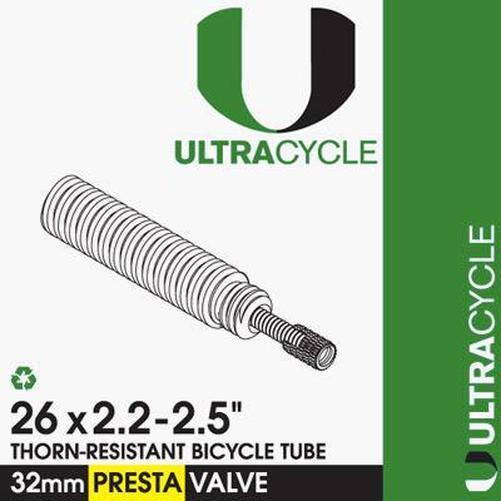 ULTRACYCLE Triple Thick Puncture Thorn Resistant Tube 26 x 2.2-2.5 Presta 32mm-Pit Crew Cycles