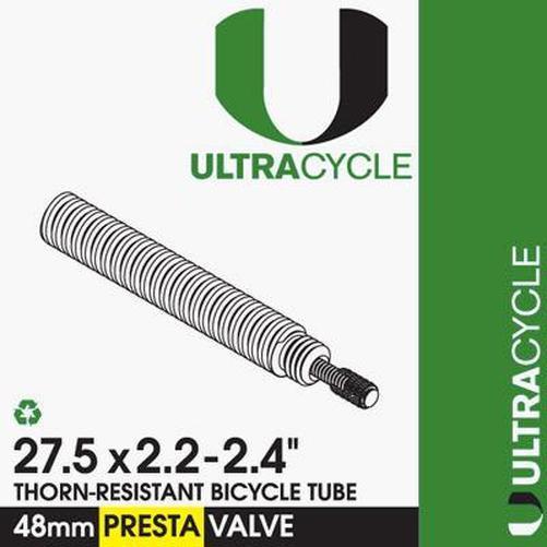 ULTRACYCLE Triple Thick Puncture Thorn Resistant Tube 27.5x2.2-2.4 Presta 48mm-Pit Crew Cycles