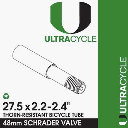 ULTRACYCLE Triple Thick Puncture Thorn Resistant Tube 27.5x2.2-2.4 Schrader 48-Pit Crew Cycles