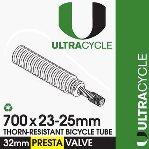 ULTRACYCLE Triple Thick Puncture Thorn Resistant Tube 700c x 23-25 Presta 32mm-Pit Crew Cycles