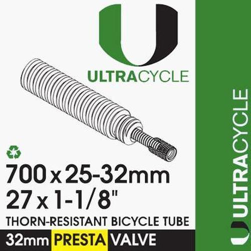 ULTRACYCLE Triple Thick Puncture Thorn Resistant Tube 700c x 25-32 Presta 32mm-Pit Crew Cycles