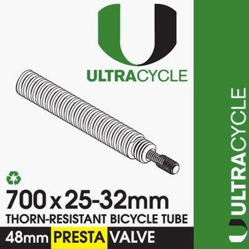 ULTRACYCLE Triple Thick Puncture Thorn Resistant Tube 700c x 25-32 Presta 48mm-Pit Crew Cycles