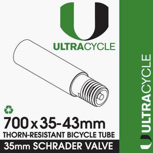 ULTRACYCLE Triple Thick Puncture Thorn Resistant Tube 700x35-43 Schrader 35mm-Pit Crew Cycles