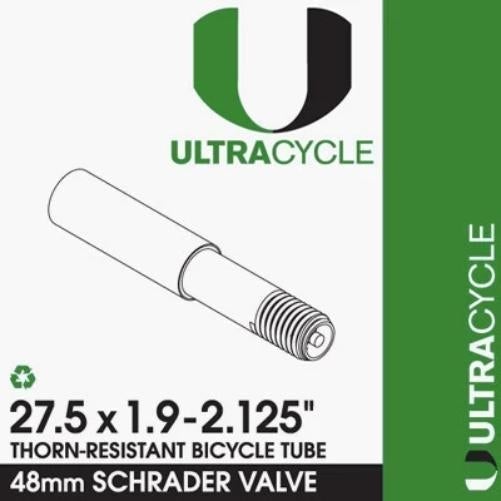 ULTRACYCLE Triple-Thick/Puncture Resistant Bike Tube 27.5'' x 1.9-2.125''-Pit Crew Cycles