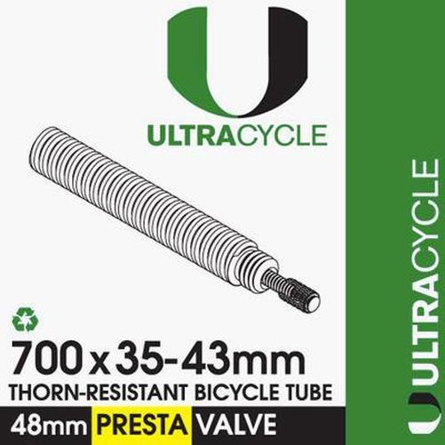 ULTRACYCLE Triple-Thick/Puncture Resistant Tube 48 mm Presta Valve 700c x 35-43 mm-Pit Crew Cycles