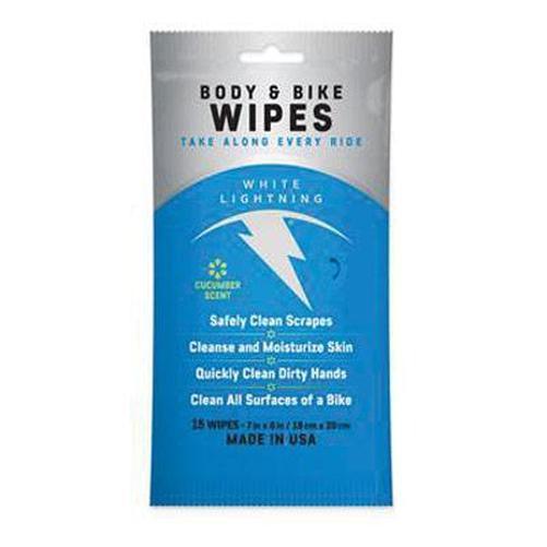 WHITE Lightning Body & Bike Bcw150102 Cleaner Wipes 15 Wipes/Pack-Pit Crew Cycles