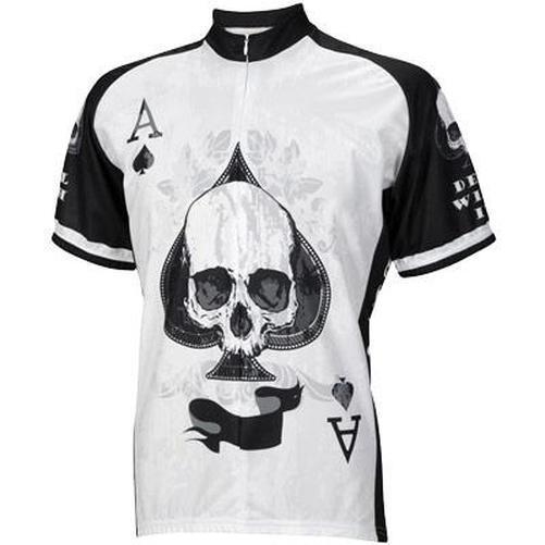 WORLD Jerseys Ace Of Spades Mens Jersey White/Black M-Pit Crew Cycles