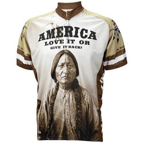 WORLD Jerseys America-Love It Mens Jersey White/Brown L-Pit Crew Cycles