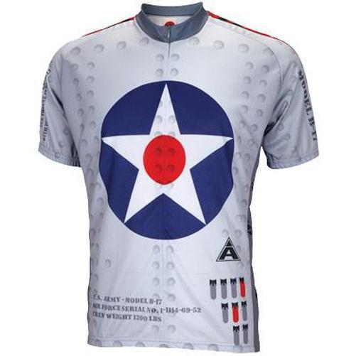 WORLD Jerseys B-17 Flying Fortress Mens Cycling Jersey Gray Large-Pit Crew Cycles