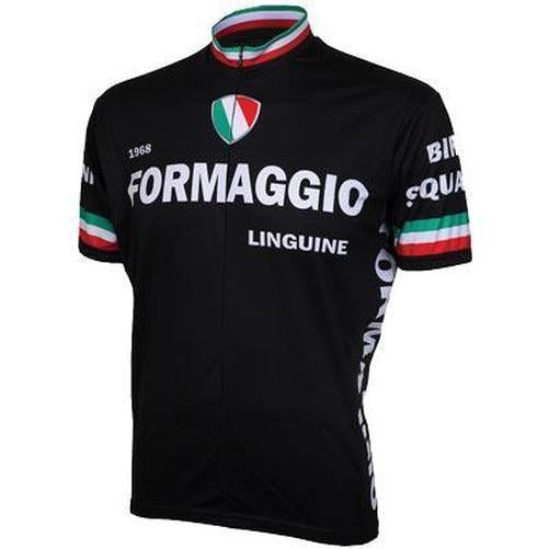 WORLD Jerseys Formaggio 1968 Retro Mens Cycling Jersey Black Large-Pit Crew Cycles