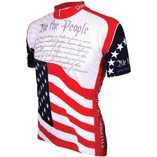 WORLD Jerseys Us Constitution Mens Cycling Jersey White/Red Large - Large / White/Red-Pit Crew Cycles