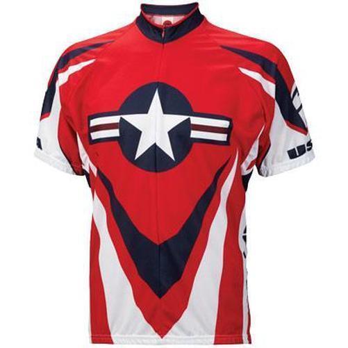 WORLD Jerseys Usa Ride Free Mens Clothing, T Shirts, Jerseys Red L-Pit Crew Cycles